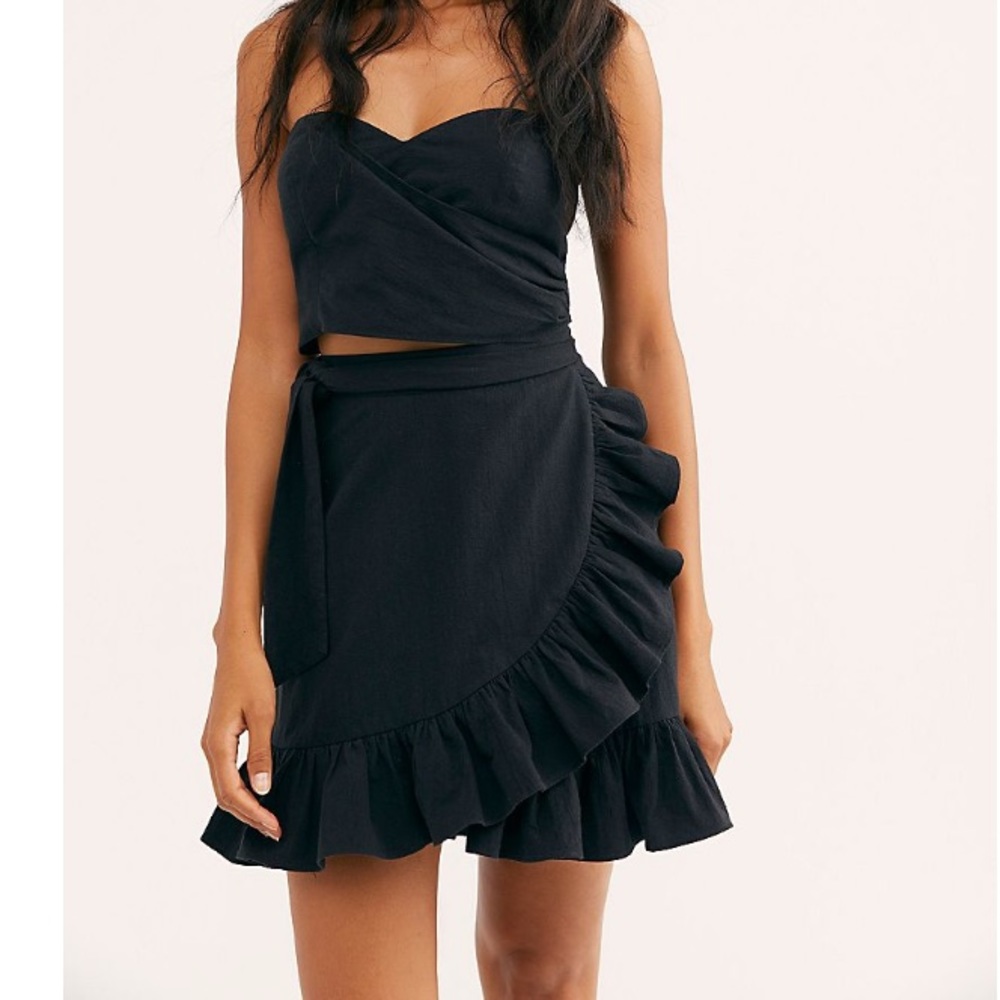 Free People Strapless Mini Dress in Black - Size S